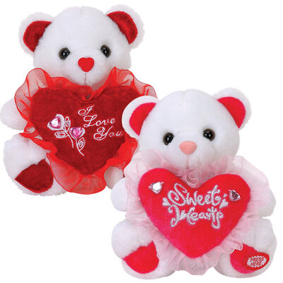 12inch οι βαλεντίνοι ημέρα Teddy αντέχουν με το λουλούδι και γεμισμένα τα καρδιά παιχνίδια ώθησης για τον εορτασμό