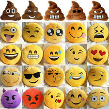 Κίτρινο μαξιλάρι ύπνου μωρών Emoji Emoticon γύρω από γεμισμένο για την εγχώρια χρήση