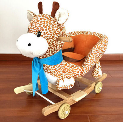 Επαγγελματικά χαριτωμένα Giraffe βελούδου ζωικά λικνίζοντας προσαρμοσμένα έδρα σχέδια μωρών