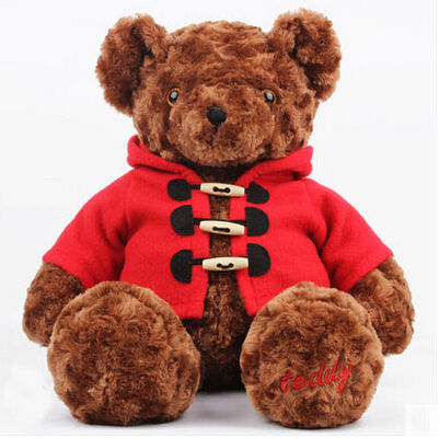 Το CE 30cm γεμισμένα ζωικά παιχνίδια καφετί Teddy αντέχει προσαρμοσμένος με το παλτό