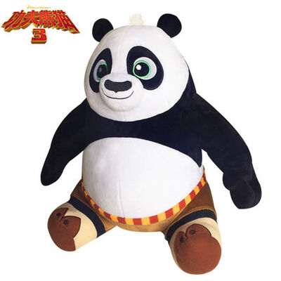 Νέο Kungfu Panda 3 συνεδρίαση θέτει γεμισμένα παιχνίδια βελούδου της Panda Po τα κινούμενα σχέδια
