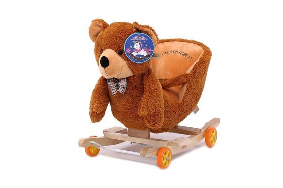 Τα καλά χαριτωμένα παιχνίδια Teddy μωρών αντέχουν το μωρό βελούδου λικνίζοντας τη ζωική έδρα