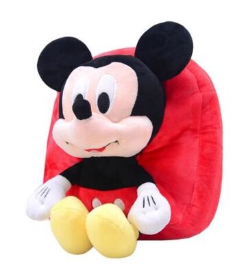 12 κόκκινο σακίδιο πλάτης του Mickey Mouse ίντσας για το μικρό παιδί με το μαλακό μέγεθος υφάσματος βελούδου