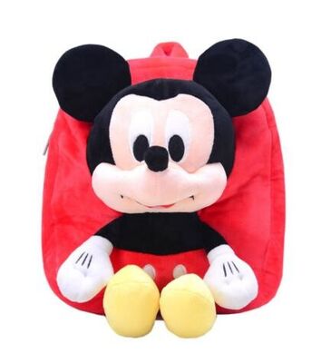 12 κόκκινο σακίδιο πλάτης του Mickey Mouse ίντσας για το μικρό παιδί με το μαλακό μέγεθος υφάσματος βελούδου