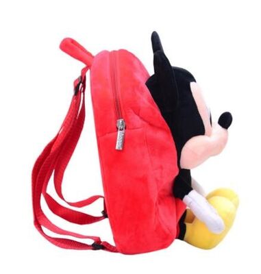 12 κόκκινο σακίδιο πλάτης του Mickey Mouse ίντσας για το μικρό παιδί με το μαλακό μέγεθος υφάσματος βελούδου