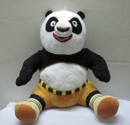 Χαριτωμένο Kungfu Panda που κάθεται θέτει τα παιχνίδια βελούδου κινούμενων σχεδίων για τη συλλογή