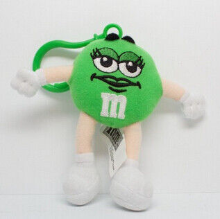 Πράσινο χαριτωμένο βελούδο Keychains ζώων M&M γεμισμένο χαρακτήρας που προσαρμόζεται