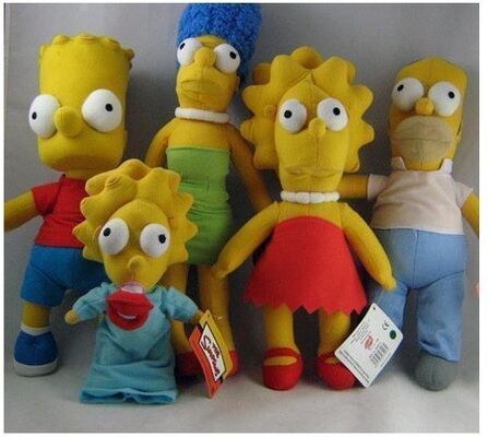 Τα γεμισμένα Simpsons παιχνίδια βελούδου κινούμενων σχεδίων ζώων, υλικό πολυεστέρα