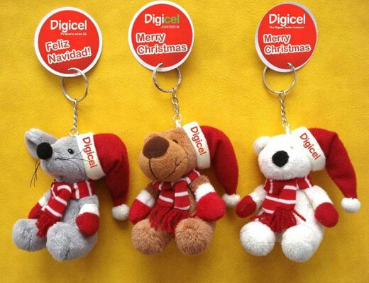Η μικρή ένωση Teddy αντέχει γεμισμένο τον κρεμαστό κόσμημα cOem παιχνιδιών βελούδου Χριστουγέννων Keychain