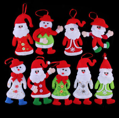 Γεμισμένα διακοπές ζώα παιχνιδιών βελούδου Χριστουγέννων κουκλών χριστουγεννιάτικων δέντρων γεμισμένα Santa