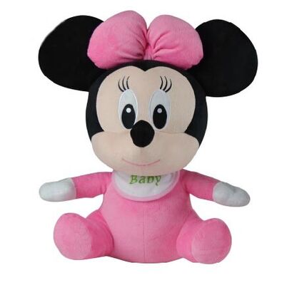 Μεγάλα επικεφαλής της Minnie ποντικιών μαλακά παιχνίδια βελούδου της Disney παιχνιδιών ρόδινα με το λογότυπο συνήθειας