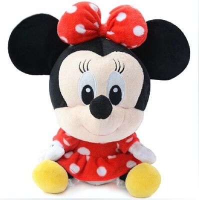 Μεγάλα επικεφαλής της Minnie ποντικιών μαλακά παιχνίδια βελούδου της Disney παιχνιδιών ρόδινα με το λογότυπο συνήθειας