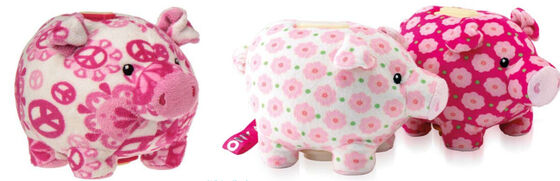 Η ρόδινη γεμισμένη ζωική τράπεζα Piggy μόδας προσωποποίησε για τη συλλογή νομισμάτων