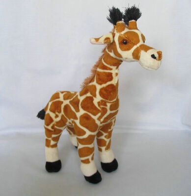 Τα καφετιά καλά γεμισμένα Giraffe ζωικά παιχνίδια που κάθονται και που στέκονται θέτουν