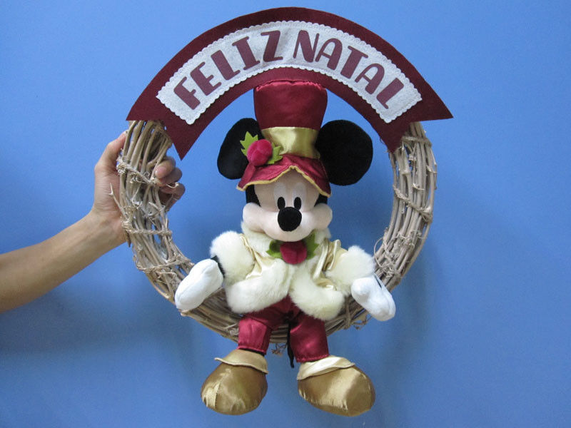 Παιχνίδια βελούδου του Mickey Mouse Disney με τα γεμισμένα διακοπές παιχνίδια στεφανιών/Χριστουγέννων