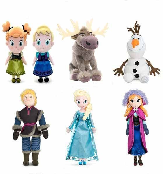 Παγωμένα η Disney παιχνίδια βελούδου οικογενειακών πλήρη καθορισμένα χαρακτήρων γεμισμένα κινούμενα σχέδια για τη συλλογή