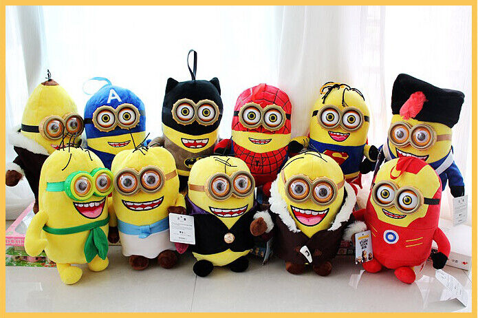 Αξιοκαταφρόνητος εγώ 3 Minions με τα τρισδιάστατα παιχνίδια ματιών/βελούδου εκδηκητών/το έξοχο έξοχο άτομο ηρώων, Batchman, άτομο σιδήρου, σπάιντερμαν